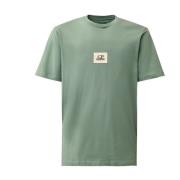 C.p. Company Grön T-shirt med tryckt logotyp Green, Herr