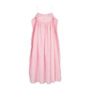 Cecilie Bahnsen Cut-Out Draped Midi Klänning Pink, Dam