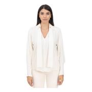 Elisabetta Franchi Elegant Vit Blus med Halsduk White, Dam