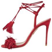 Aquazzura Pre-owned Pre-owned Mocka sandaler Red, Dam