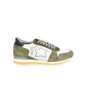 Atlantic Stars Khaki Grön Mocka Panel Trainers Green, Herr