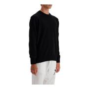 C.p. Company Crewneck Pullover i Ullblandning med Lens Black, Herr