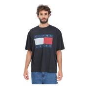 Tommy Jeans Flagg Logo Kortärmad T-shirt Black, Herr