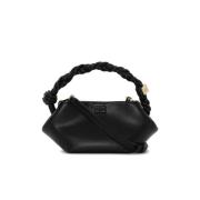 Ganni Bou Bag Mini Metallic Butterfly Logo Black, Dam