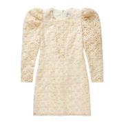 Munthe Elegant semi-transparent klänning med broderade blommor Beige, ...