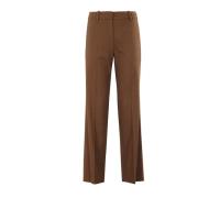 Alysi Flanell Cigarette Byxor Brown, Dam