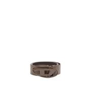 Diesel Oval D-Logo Dark Brown Bälte Brown, Dam