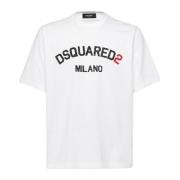 Dsquared2 Kristall Logo Kortärmad T-shirt White, Herr