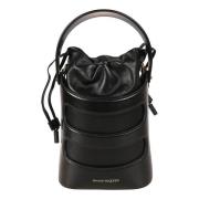 Alexander McQueen Svart Rise Mini Bucket Väska Black, Dam