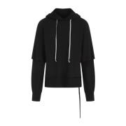 Rick Owens Svart Hustler Hoodie Black, Herr