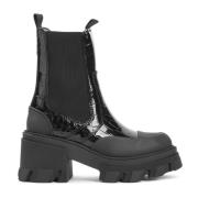 Ganni Svart Croco Chelsea Boot Klackar Black, Dam