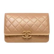 Chanel Vintage Pre-owned Canvas chanel-vskor Beige, Dam