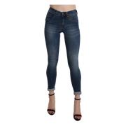 Ermanno Scervino Blå High Waist Skinny Jeans Blue, Dam