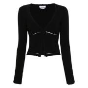 Blumarine Svart Stickad Kofta Black, Dam