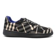 Burberry Svarta Tyg Sneakers med Logosula Black, Herr