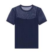 Givenchy Polka Dot Tulle T-Shirt Blue, Dam