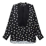 Stella McCartney Polka Dot Plastron Blus Black, Dam