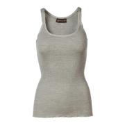 Rosemunde Feminin Top med Sidenkant Gray, Dam