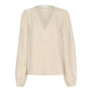 Kaffe Feminin Turtledove Blus Beige, Dam