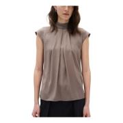 InWear Elegant Draperad Topp i Sandy Grey Brown, Dam