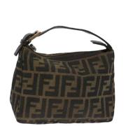 Fendi Vintage Pre-owned Canvas handvskor Brown, Dam