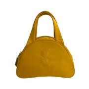 Yves Saint Laurent Vintage Pre-owned Canvas handvskor Yellow, Dam