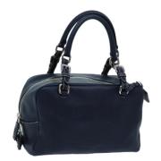 Prada Vintage Pre-owned Laeder handvskor Blue, Dam