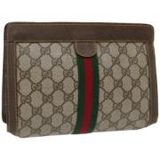 Gucci Vintage Pre-owned Laeder kuvertvskor Beige, Dam