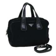 Prada Vintage Pre-owned Canvas handvskor Black, Dam