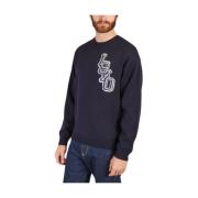 Kenzo Navy Blue Intarsia Broderi Sweater Blue, Herr