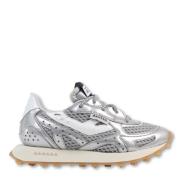 RUN OF Satin Silver Sneaker Gray, Dam