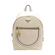 Pollini Ivory Syntetisk Ryggsäck med Framficka Beige, Dam