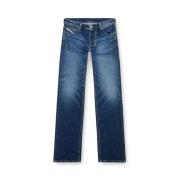 Diesel Mörkblå Straight Leg Jeans Blue, Herr