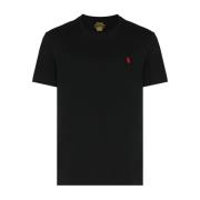 Polo Ralph Lauren Svart Bomull T-shirt med Röd Logotyp Black, Herr