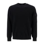 C.P. Company Merino Wool Crew Neck Sweater Black, Herr