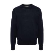 Dsquared2 Broderad Logo Navy Jersey Sweater Black, Herr