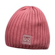 Emporio Armani EA7 Rosa Beanie med Logo Plaque Pink, Dam