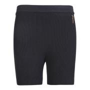 Jacquemus Svarta Ribbade Shorts med Hög Midja Black, Dam