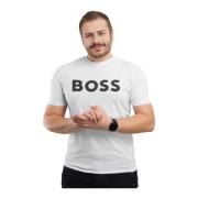 Hugo Boss Herr T-shirt Vit Bomull Rund Hals White, Herr