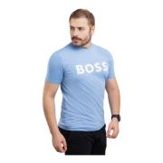 Hugo Boss Herr T-shirt Blå Bomull Rund Hals Blue, Herr