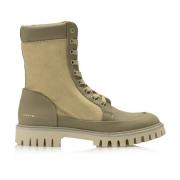 Tommy Hilfiger Beige Läder High-Top Sneakers Beige, Dam