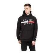 Tommy Hilfiger Herrhoodie med reflexdetaljer Black, Herr