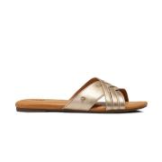 UGG Guld Metallic Slide Sandaler Yellow, Dam