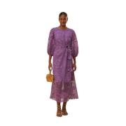 Farm Rio Lila Cut-Out Midi Klänning Purple, Dam