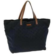 Gucci Vintage Pre-owned Nylon totevskor Blue, Dam