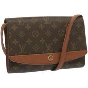 Louis Vuitton Vintage Pre-owned Canvas axelremsvskor Brown, Dam