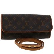 Louis Vuitton Vintage Pre-owned Canvas axelremsvskor Brown, Dam