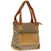 Gucci Vintage Pre-owned Canvas totevskor Beige, Dam