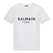 Balmain Kortärmad Crew Neck T-shirt White, Herr