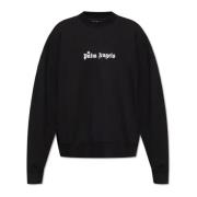 Palm Angels Sweatshirt med tryckt logotyp Black, Herr